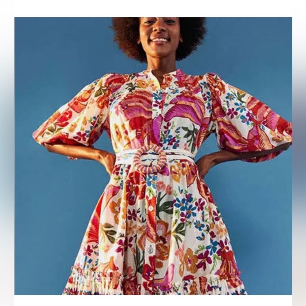 Farm Rio Spring Banana Mini Dress